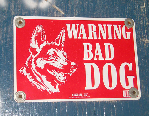 Warning Bad Dog Sign