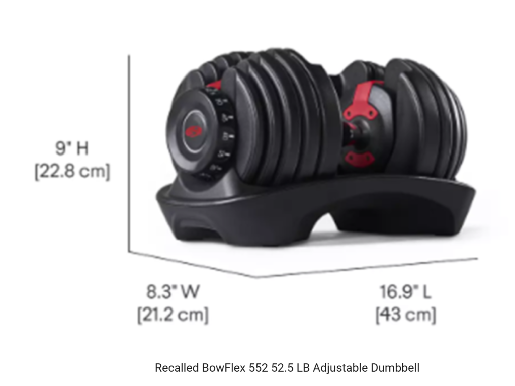 bowflex dumbell injury