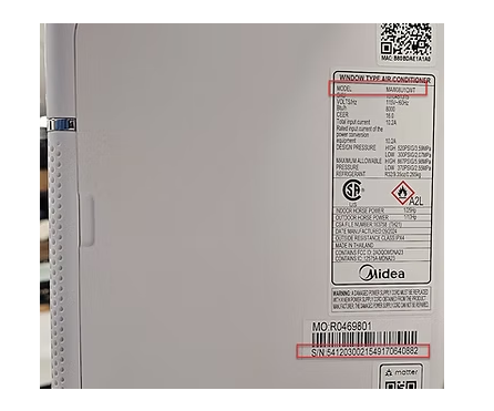 midea ac recall model