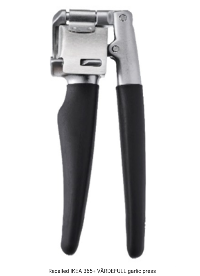 garlic press metal shards